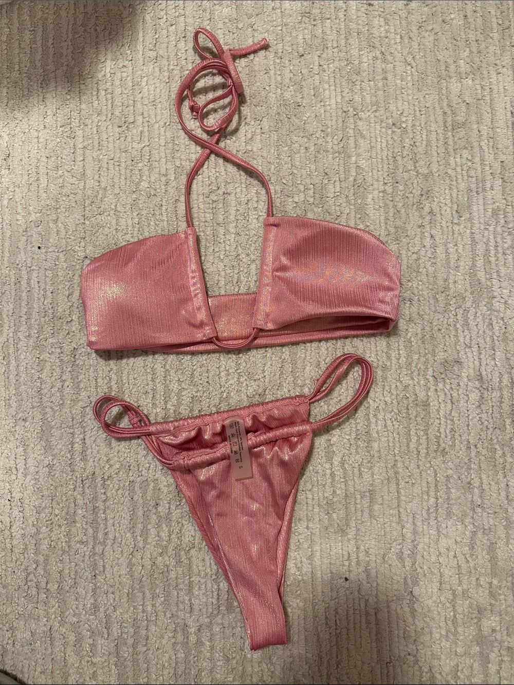 Pink Shimmery Bikini Set